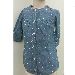 Carter's 4T Denim Polka dot Button up Top